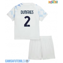 Camisa de time de futebol Inter Milan Denzel Dumfries #2 Replicas 2º Equipamento Infantil 2025-26 Manga Curta (+ Calças curtas)